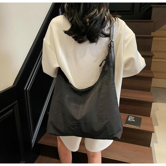 Cute Durable Nylon Shoulder Bag - Versatile Hobo Tote for College & Travel - Picture 2 of 7